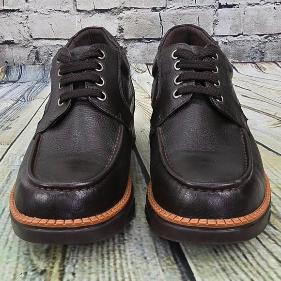 CALTO Men\'s 8 Shoes 3 Inch Elevator Height Increase Brown Leather Lace Up G63811 main image 6